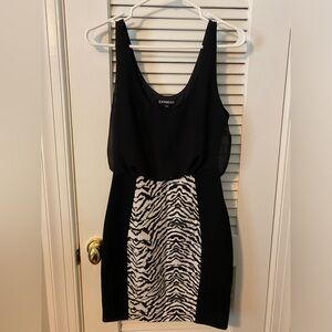 Fun little black dress with zebra accent! Perfect for formals & cocktail parties